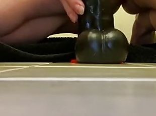 Fucking my big black dildo