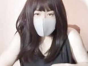 masturbieren, transsexueller, dilettant, babe, beule-schuss, japanier, ladyboy, nette, fetisch, allein