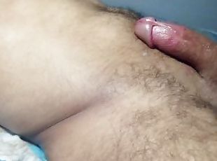 Slow stroking white monster cock