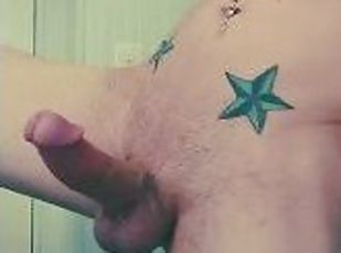 amateur, ejaculation-sur-le-corps, énorme-bite, gay, fétiche, solo, tatouage, bite