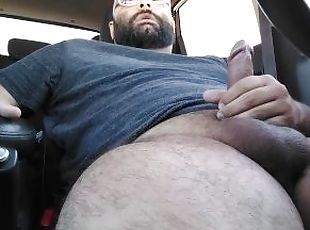 Bearded Daddy solo rooftop parking lot public jerk off cumshot