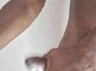 masturbation, amateur, ébène, énorme-bite, solo, bite