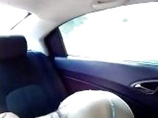 cul, masturbation, orgasme, public, chatte-pussy, lesbienne, voiture, solo, argentine, brunette