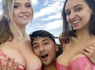 Busty Sluts Angie Faith and Hailey Rose in MFF in Threesome outdoors - Malisa Moir