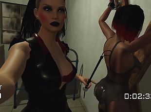 ébène, interracial, lesbienne, jouet, bdsm, lingerie, bâillonnement, humiliation, domination, brunette