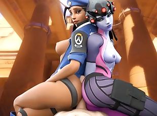 Ana Amari and Widowmaker rub their butts