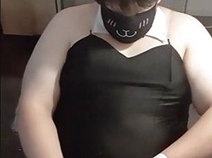 Chubby femboy - masturbates in a bunny suit