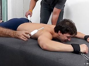 Hunky Aldo double teamed tickled all over his feet and ass