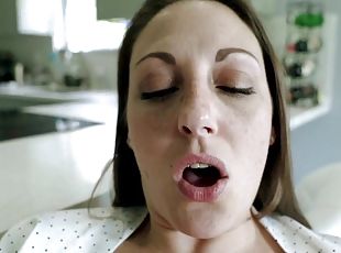 Busty Big ass Brunette Mom Is Stuck - POV Cumshot