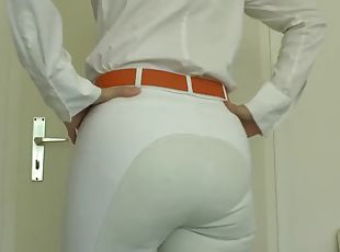 POV: Pamper White Sexy Riding Pants Ass and JOI