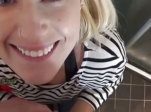 Fucking my big ass stepmom in public toilet