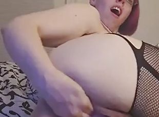 fisting, masturbation, orgasm, fitta-pussy, amatör, milf, knubbig, fingerknull, underkläder, nätstrumpor