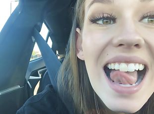 Homemade video of sweet Madi having fun in the back of a car