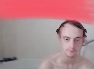 Nudechavbi in bath horny and wet shows everything and washes him self every where full nude hung cock and balls