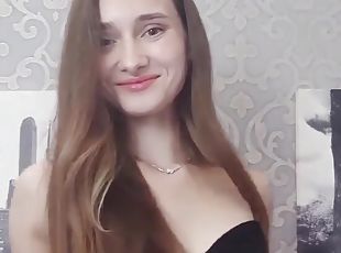 Stunning darling with natural boobs having fun - Homemade