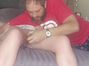 9 inch dildo makes the babysitter squirt twice in 5 min part 1