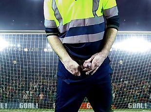 Horny Goalie Sprays The Champagne Of Masculinity During Big Match