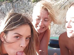 en-plein-air, chatte-pussy, amateur, fellation, ejaculation-sur-le-corps, sexe-de-groupe, point-de-vue, baisers, blonde, chevauchement