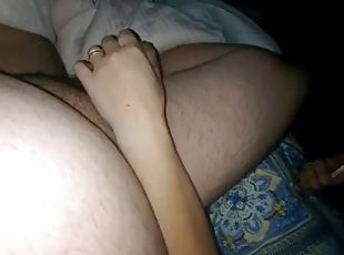 Step mom hand slip into step son dick without shame and handjob him hard