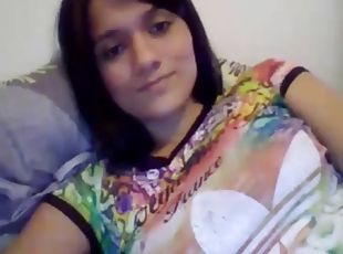 masturbación, latino, webcam, bonita, a-solas