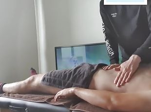 British hairy boy gets first erotic massage with