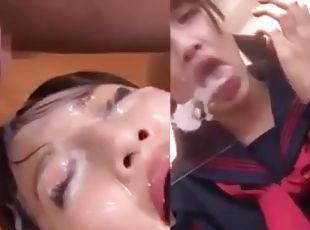 blowjob-seks-dengan-mengisap-penis, jepang, creampie-ejakulasi-di-dalam-vagina-atau-anus-dan-keluarnya-tetesan-sperma, menelan, sperma, ejakulasi-beberapa-pria-pada-wanita