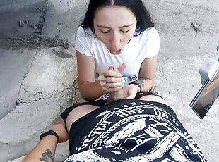 She Asked to Film Her Blowjob Skills Outdoors