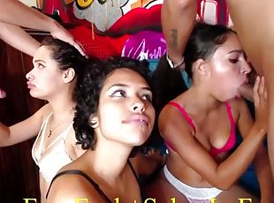 Nasty throatfuck orgy in Colombian slum poor girls