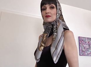 Designer Silk Headscarf Fashion Show Clip