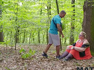 Hardcore outdoors fucking during camping with horny granny Diana