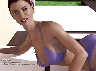 büyük-göğüsler, orta-yaşlı-seksi-kadın, masaj, 3d, kıç-butt, bikini, esmer-kadın