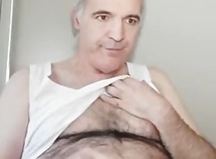 Hey boy, jerk your cock with this dirty old man