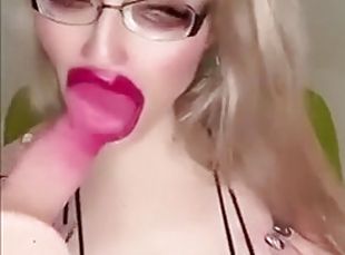 Big Lips Bimbo Brat Sucking Cock