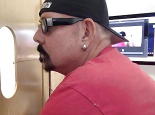 Latin Dad Gets Gloryhole BJ