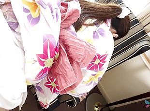 Japanese Aki Igarashi in kimono had sex with her ex the other day and liked it