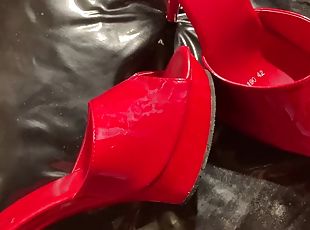 masturbation, amateur, ejaculation-sur-le-corps, gay, allemand, ejaculation, lingerie, fétiche, latex, en-nylon