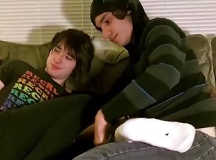 Two sexy twinks make out while ticking feet and toe playing