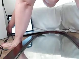 Hottest white bbw riding dildo live show