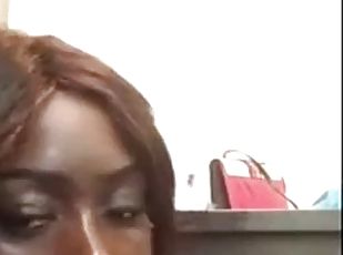 Sexy dark chocolate fucks herself to tears