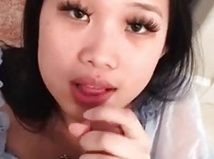 asiatisk, amatør, babes, facial