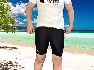 masturbieren, orgamus, im-freien, öffentliche, beule-schuss, homosexuell, strand, fetisch, nylon, blinkt