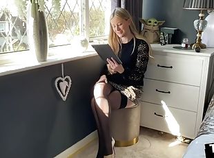 amateur, babes, européenne, blonde, britannique, euro, lingerie, fétiche, solo, femme-dominatrice