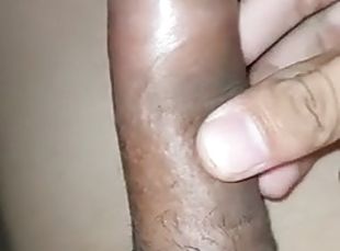 Masturbation with uncircumcised cock