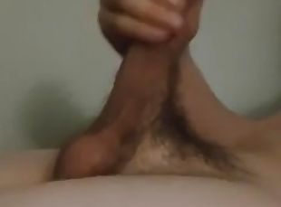 Stroking my hard throbbing cock for you