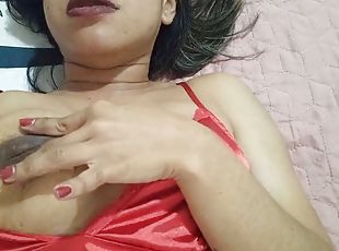 Hot stepmom masturbates, wants her stepsons big cock for her strenuous pussy