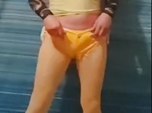 My favourite colour is yellow and in this compilation my yellow heels ,shorts ,pantihose and black and yellow socks