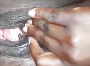 Stepping on the maids dirty pussy until she cums