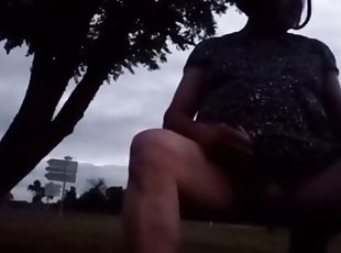 masturbation, en-plein-air, pisser, transsexuelle, amateur, solo