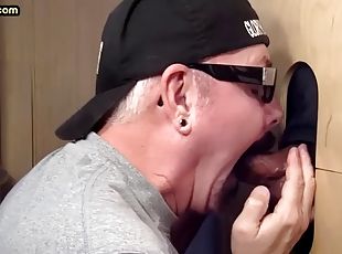 Gloryhole BJ DILF sucks neighbors cock in homemade closeup