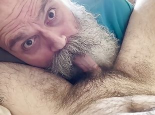 Moustache Grandpa Nurses on Hairy Cub Cock